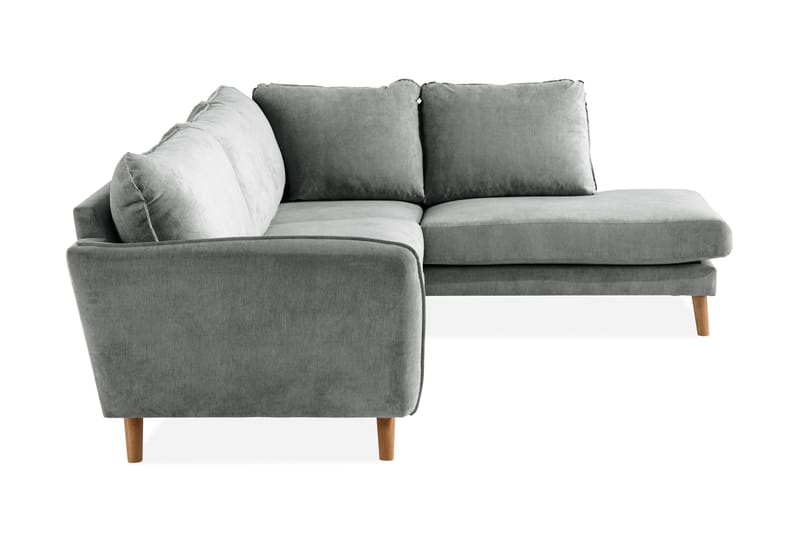 Trend Lyx 4-sits Högervänd L-formad Schäslongsoffa i Tyg - Grå - Möbler - Vardagsrum - Soffor - Divansoffa & schäslong