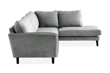 Trend Lyx 4-sits Högervänd L-formad Schäslongsoffa i Tyg - Grå - Möbler - Vardagsrum - Soffor - Divansoffa & schäslong