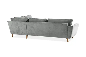 Trend Lyx 4-sits Högervänd L-formad Schäslongsoffa i Tyg - Grå - Möbler - Vardagsrum - Soffor - Divansoffa & schäslong