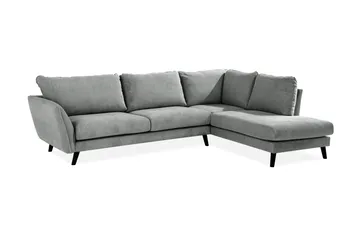 Trend Lyx 4-sits Högervänd L-formad Schäslongsoffa i Tyg - Grå - Möbler - Vardagsrum - Soffor - Divansoffa & schäslong