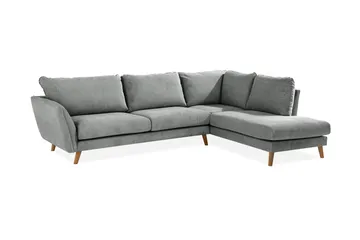 Trend Lyx 4-sits Högervänd L-formad Schäslongsoffa i Tyg - Grå - Möbler - Vardagsrum - Soffor - Divansoffa & schäslong