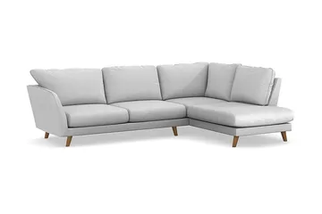 Trend Lyx 4-sits Högervänd L-formad Schäslongsoffa i Tyg - Ljusgrå - Möbler - Vardagsrum - Soffor - Divansoffa & schäslong