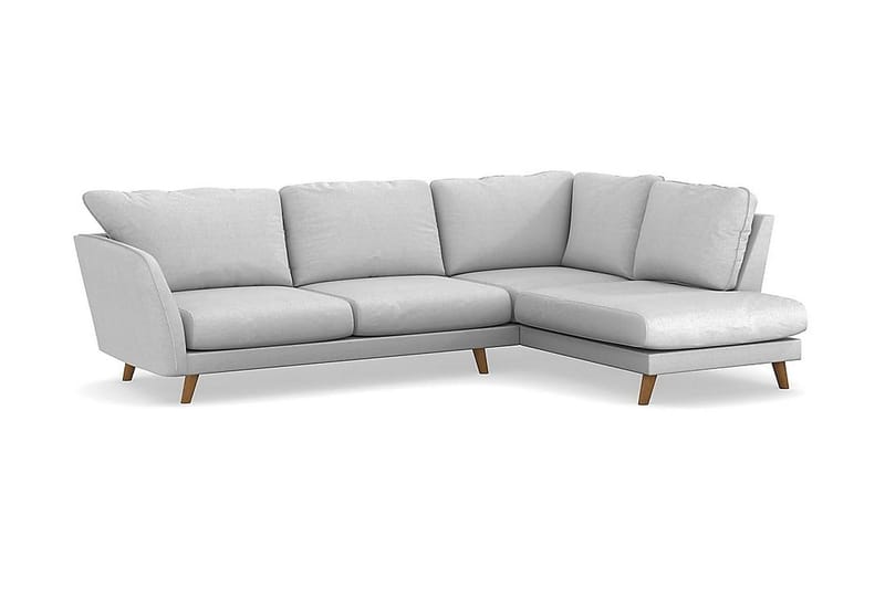 Trend Lyx 4-sits Högervänd L-formad Schäslongsoffa i Tyg - Ljusgrå - Möbler - Vardagsrum - Soffor - Divansoffa & schäslong