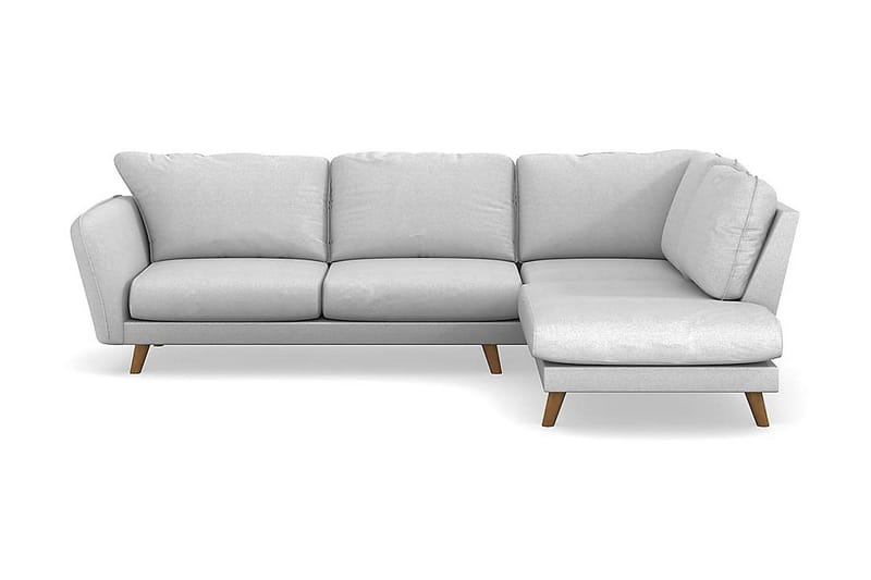 Trend Lyx 4-sits Högervänd L-formad Schäslongsoffa i Tyg, Ljusgrå