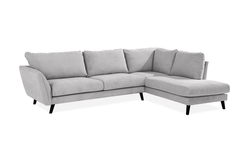 Trend Lyx 4-sits Högervänd L-formad Schäslongsoffa i Tyg - Ljusgrå - Möbler - Vardagsrum - Soffor - Divansoffa & schäslong