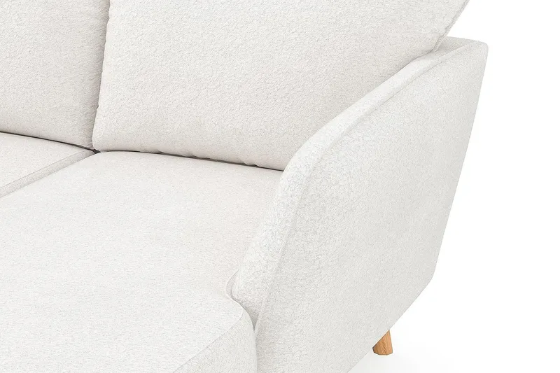 Trend Lyx 4-sits Högervänd U-formad Soffa med Divan och Schäslong i Bouclé - Vit - Möbler - Vardagsrum - Soffor - U-soffor