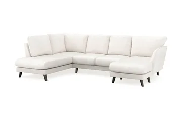 Trend Lyx 4-sits Högervänd U-formad Soffa med Divan och Schäslong i Bouclé - Vit - Möbler - Vardagsrum - Soffor - U-soffor