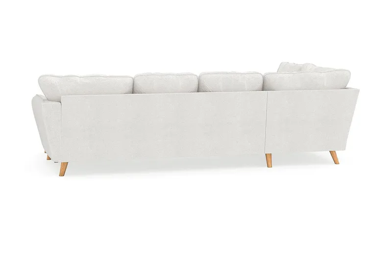 Trend Lyx 4-sits Högervänd U-formad Soffa med Divan och Schäslong i Bouclé - Vit - Möbler - Vardagsrum - Soffor - U-soffor