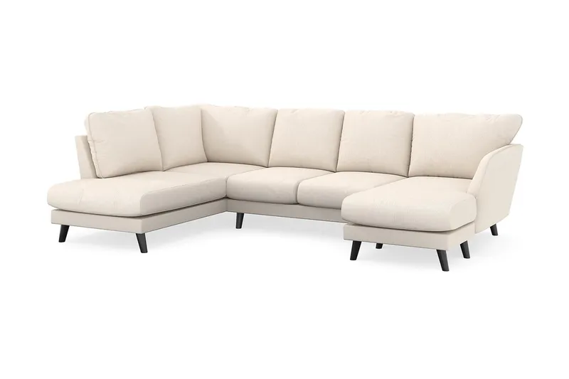 Trend Lyx 4-sits Högervänd U-formad Soffa med Divan och Schäslong i Manchester - Beige - Möbler - Vardagsrum - Soffor - U-soffor