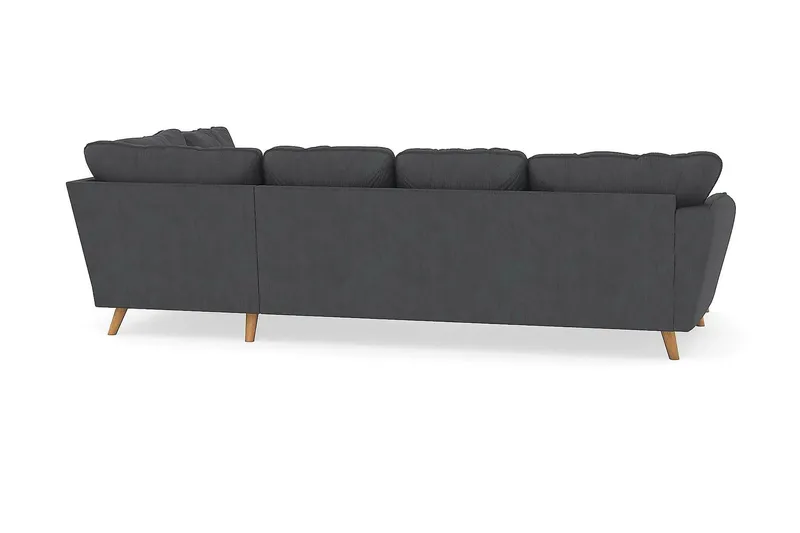 Trend Lyx 4-sits Högervänd U-formad Soffa med Divan och Schäslong i Manchester - Mörkgrå - Möbler - Vardagsrum - Soffor - U-soffor