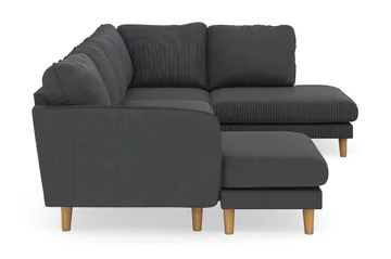 Trend Lyx 4-sits Högervänd U-formad Soffa med Divan och Schäslong i Manchester - Mörkgrå - Möbler - Vardagsrum - Soffor - U-soffor