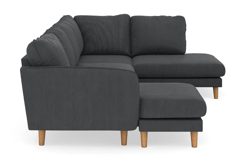 Trend Lyx 4-sits Högervänd U-formad Soffa med Divan och Schäslong i Manchester - Mörkgrå - Möbler - Vardagsrum - Soffor - U-soffor