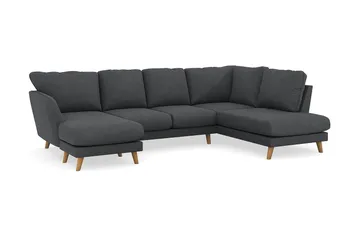 Trend Lyx 4-sits Högervänd U-formad Soffa med Divan och Schäslong i Manchester - Mörkgrå - Möbler - Vardagsrum - Soffor - U-soffor