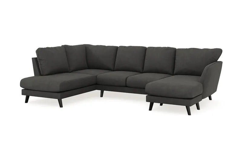 Trend Lyx 4-sits Högervänd U-formad Soffa med Divan och Schäslong i Manchester - Mörkgrå - Möbler - Vardagsrum - Soffor - U-soffor