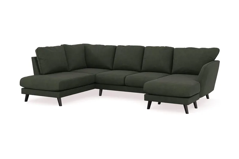 Trend Lyx 4-sits Högervänd U-formad Soffa med Divan och Schäslong i Manchester - Mörkgrön - Möbler - Vardagsrum - Soffor - U-soffor