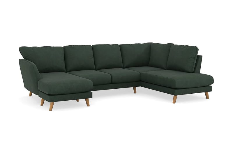 Trend Lyx 4-sits Högervänd U-formad Soffa med Divan och Schäslong i Manchester - Mörkgrön - Möbler - Vardagsrum - Soffor - U-soffor