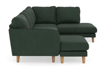Trend Lyx 4-sits Högervänd U-formad Soffa med Divan och Schäslong i Manchester - Mörkgrön - Möbler - Vardagsrum - Soffor - U-soffor