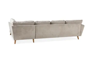 Trend Lyx 4-sits Högervänd U-formad Soffa med Divan och Schäslong i Tyg - Beige - Möbler - Vardagsrum - Soffor - U-soffor