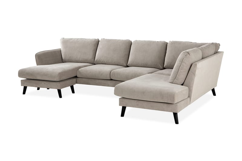 Trend Lyx 4-sits Högervänd U-formad Soffa med Divan och Schäslong i Tyg - Beige - Möbler - Vardagsrum - Soffor - U-soffor