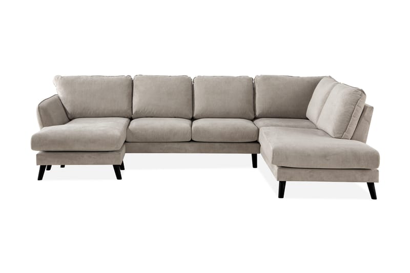 Trend Lyx 4-sits Högervänd U-formad Soffa med Divan och Schäslong i Tyg, Beige