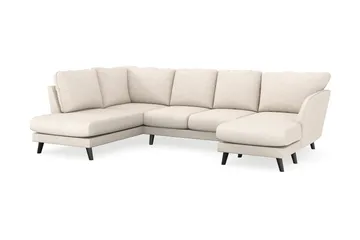 Trend Lyx 4-sits Högervänd U-formad Soffa med Divan och Schäslong i Tyg - Beige - Möbler - Vardagsrum - Soffor - U-soffor