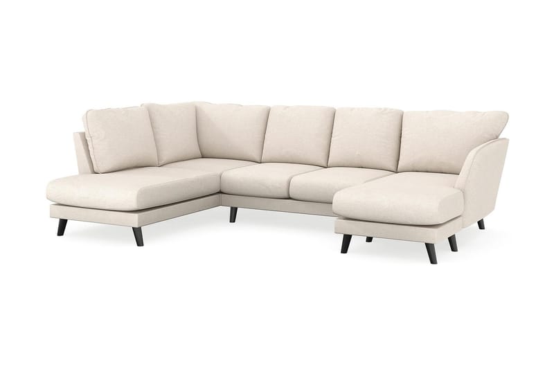 Trend Lyx 4-sits Högervänd U-formad Soffa med Divan och Schäslong i Tyg - Beige - Möbler - Vardagsrum - Soffor - U-soffor