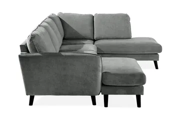 Trend Lyx 4-sits Högervänd U-formad Soffa med Divan och Schäslong i Tyg - Grå - Möbler - Vardagsrum - Soffor - U-soffor