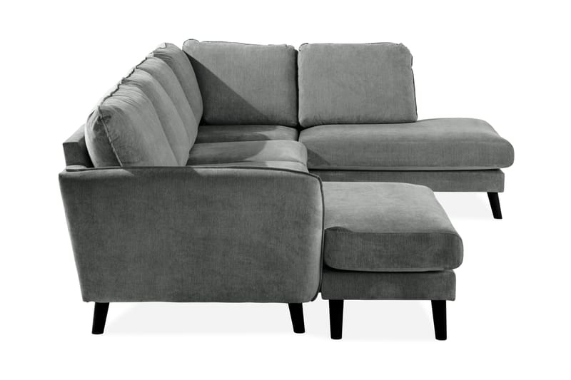 Trend Lyx 4-sits Högervänd U-formad Soffa med Divan och Schäslong i Tyg - Grå - Möbler - Vardagsrum - Soffor - U-soffor