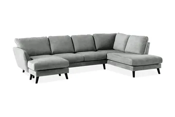 Trend Lyx 4-sits Högervänd U-formad Soffa med Divan och Schäslong i Tyg - Grå - Möbler - Vardagsrum - Soffor - U-soffor