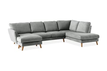 Trend Lyx 4-sits Högervänd U-formad Soffa med Divan och Schäslong i Tyg - Grå - Möbler - Vardagsrum - Soffor - U-soffor