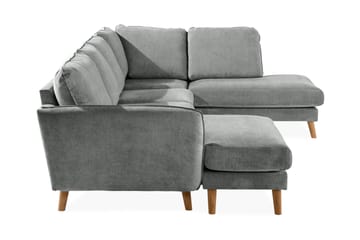Trend Lyx 4-sits Högervänd U-formad Soffa med Divan och Schäslong i Tyg - Grå - Möbler - Vardagsrum - Soffor - U-soffor