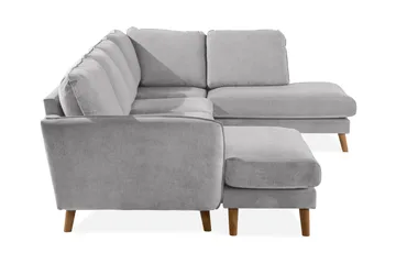 Trend Lyx 4-sits Högervänd U-formad Soffa med Divan och Schäslong i Tyg - Ljusgrå - Möbler - Vardagsrum - Soffor - U-soffor