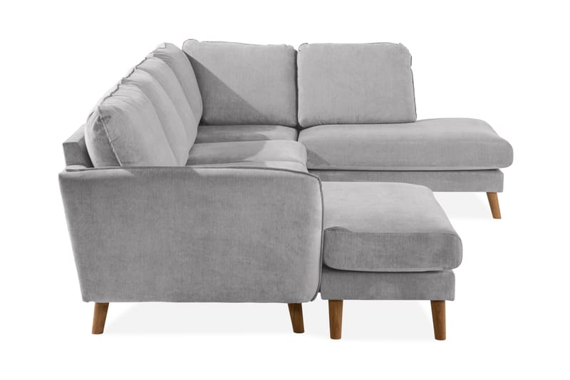 Trend Lyx 4-sits Högervänd U-formad Soffa med Divan och Schäslong i Tyg - Ljusgrå - Möbler - Vardagsrum - Soffor - U-soffor