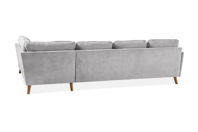Trend Lyx 4-sits Högervänd U-formad Soffa med Divan och Schäslong i Tyg - Ljusgrå - Möbler - Vardagsrum - Soffor - U-soffor