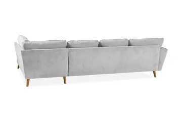 Trend Lyx 4-sits Högervänd U-formad Soffa med Divan och Schäslong i Tyg - Ljusgrå - Möbler - Vardagsrum - Soffor - U-soffor