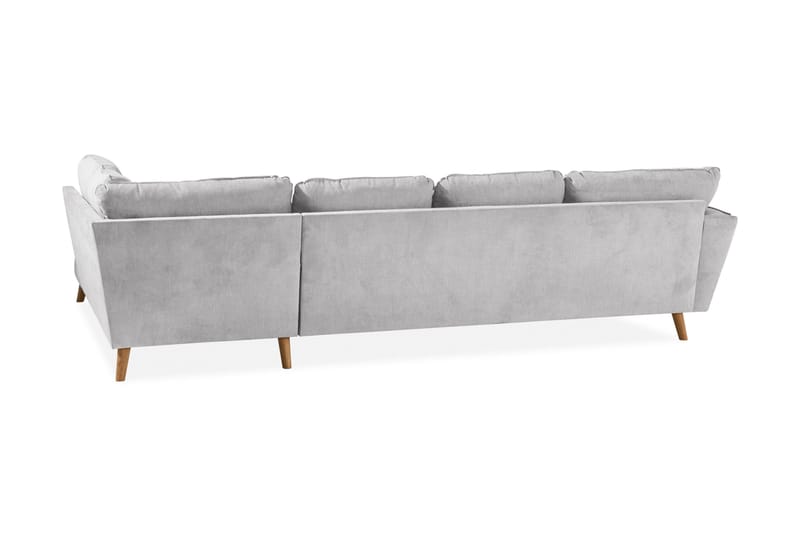 Trend Lyx 4-sits Högervänd U-formad Soffa med Divan och Schäslong i Tyg - Ljusgrå - Möbler - Vardagsrum - Soffor - U-soffor