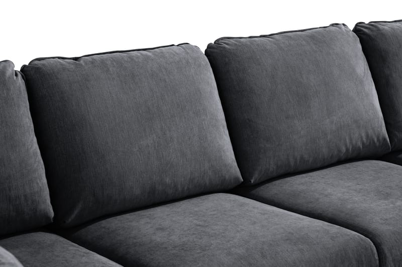 Trend Lyx 4-sits Högervänd U-formad Soffa med Divan och Schäslong i Tyg - Mörkgrå - Möbler - Vardagsrum - Soffor - U-soffor