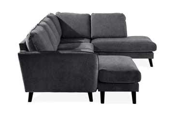 Trend Lyx 4-sits Högervänd U-formad Soffa med Divan och Schäslong i Tyg - Mörkgrå - Möbler - Vardagsrum - Soffor - U-soffor