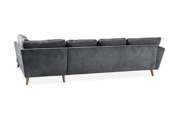 Trend Lyx 4-sits Högervänd U-formad Soffa med Divan och Schäslong i Tyg - Mörkgrå - Möbler - Vardagsrum - Soffor - U-soffor