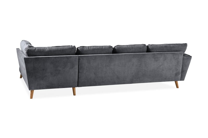 Trend Lyx 4-sits Högervänd U-formad Soffa med Divan och Schäslong i Tyg - Mörkgrå - Möbler - Vardagsrum - Soffor - U-soffor