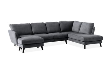 Trend Lyx 4-sits Högervänd U-formad Soffa med Divan och Schäslong i Tyg - Mörkgrå - Möbler - Vardagsrum - Soffor - U-soffor