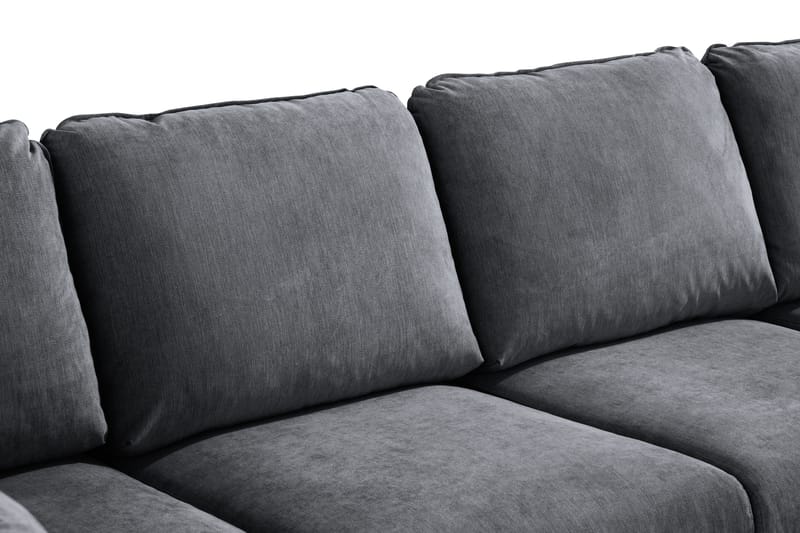 Trend Lyx 4-sits Högervänd U-formad Soffa med Divan och Schäslong i Tyg - Mörkgrå - Möbler - Vardagsrum - Soffor - U-soffor