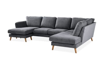 Trend Lyx 4-sits Högervänd U-formad Soffa med Divan och Schäslong i Tyg - Mörkgrå - Möbler - Vardagsrum - Soffor - U-soffor