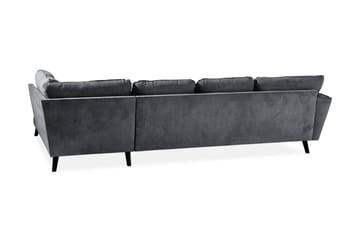 Trend Lyx 4-sits Högervänd U-formad Soffa med Divan och Schäslong i Tyg - Mörkgrå - Möbler - Vardagsrum - Soffor - U-soffor