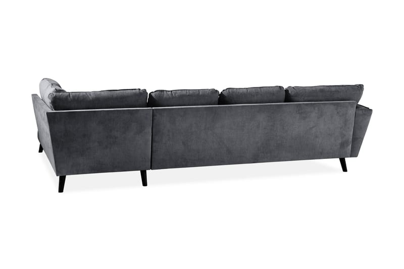 Trend Lyx 4-sits Högervänd U-formad Soffa med Divan och Schäslong i Tyg - Mörkgrå - Möbler - Vardagsrum - Soffor - U-soffor