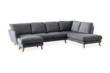Trend Lyx 4-sits Högervänd U-formad Soffa med Divan och Schäslong i Tyg - Mörkgrå - Möbler - Vardagsrum - Soffor - U-soffor