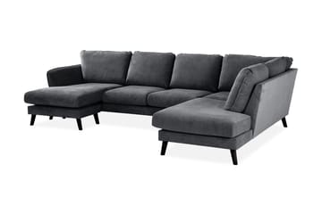 Trend Lyx 4-sits Högervänd U-formad Soffa med Divan och Schäslong i Tyg - Mörkgrå - Möbler - Vardagsrum - Soffor - U-soffor