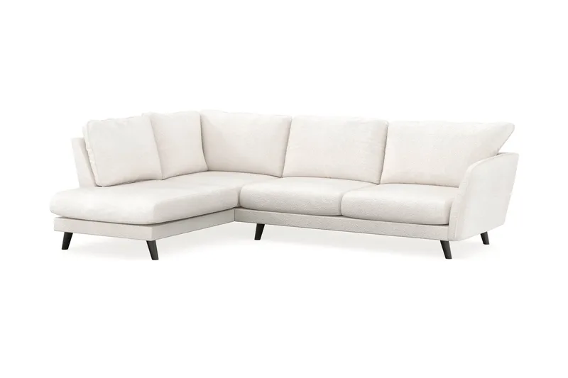 Trend Lyx 4-sits Vänstervänd L-formad Schäslongsoffa i Bouclé - Vit - Möbler - Vardagsrum - Soffor - Divansoffa & schäslong