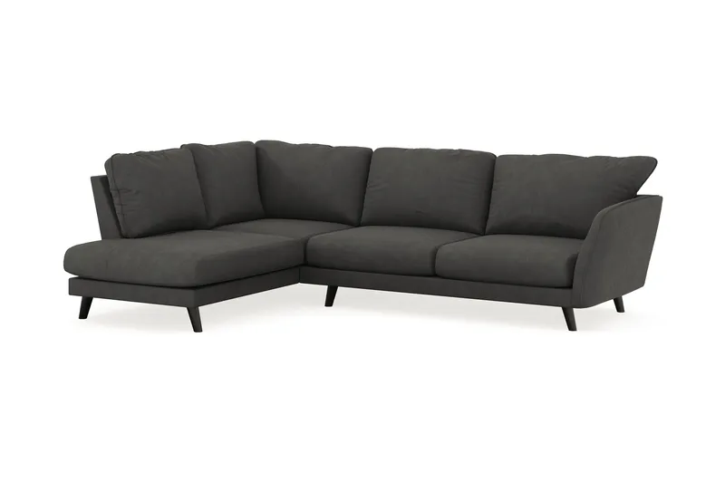 Trend Lyx 4-sits Vänstervänd L-formad Schäslongsoffa i Manchester - Mörkgrå - Möbler - Vardagsrum - Soffor - Divansoffa & schäslong