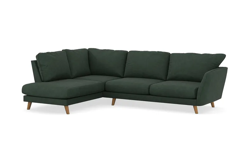Trend Lyx 4-sits Vänstervänd L-formad Schäslongsoffa i Manchester - Mörkgrön - Möbler - Vardagsrum - Soffor - Divansoffa & schäslong